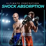 EVO Fitness Boxing Gloves Matte Black 10 Oz with Hand Wraps Men Women view 7