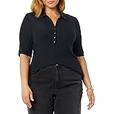 Amazon Essentials womens Fine Rib Polo Shirt (Previously Daily Ritual)