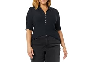 Amazon Essentials womens Fine Rib Polo Shirt (Previously Daily Ritual)