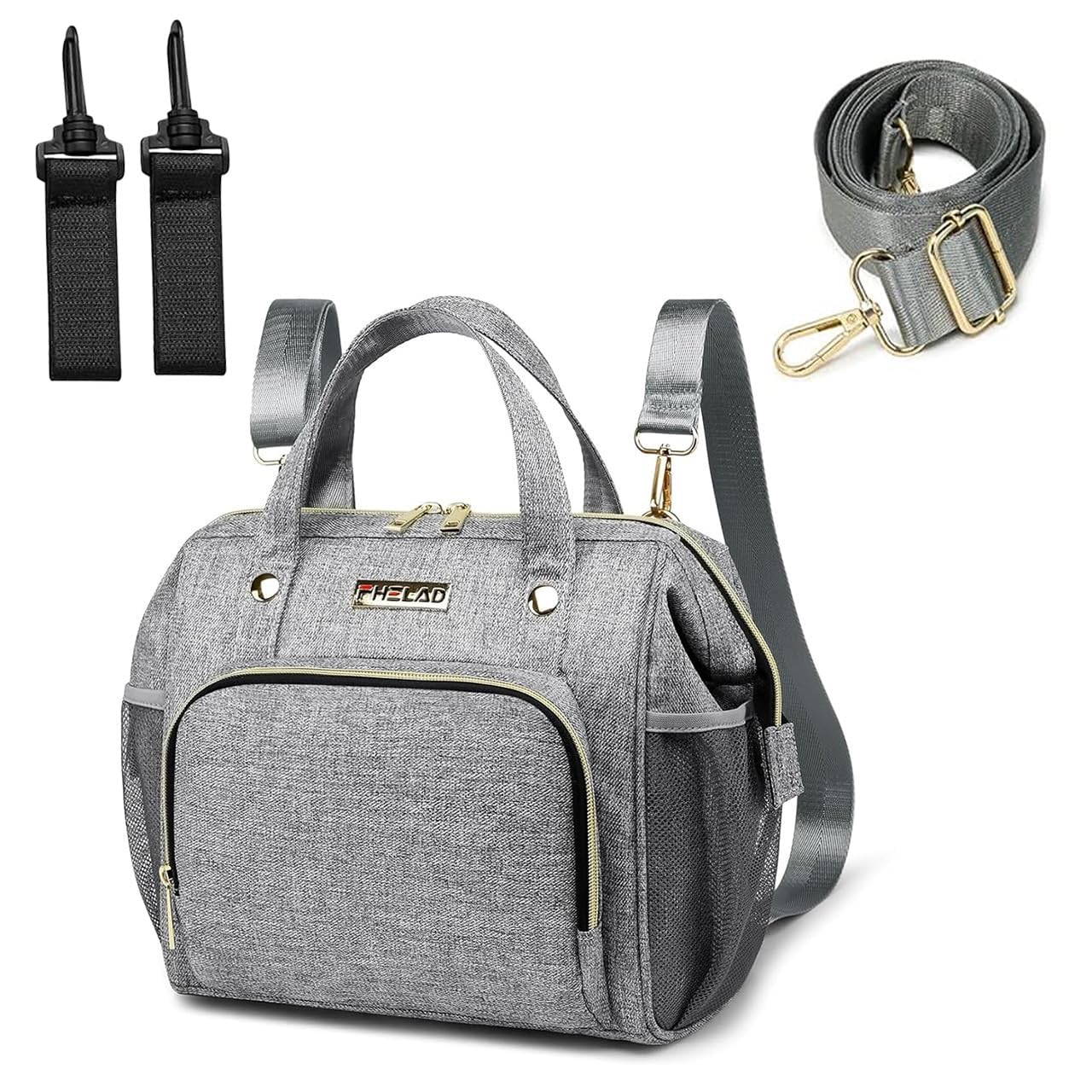 Photo 1 of FHELAD Small Diaper Bag Backpack, Crossbody Diaper Bags for Toddler, Waterproof Multi-Function Newborn Baby Stylish Mini Tote Maternity Bags Travel Backpacks with Insulated Pockets (Gray)
