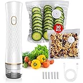 olecha Vacuum Sealer for Food – Keeps Food Fresh up to 10× Longe, Cordless & rechargeable & strong suction for storage & sous vider(Handheld Vacuum Sealer + 30 Reusable Vacuum Bags)