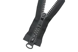 Leekayer #10 27 Inch Zippers for Sewing Slider Two Way Separating Plastic Zippers for Coat Parka Down Jacket Heavy Duty Resin Zipper 27" (68.58 cm）Bulk