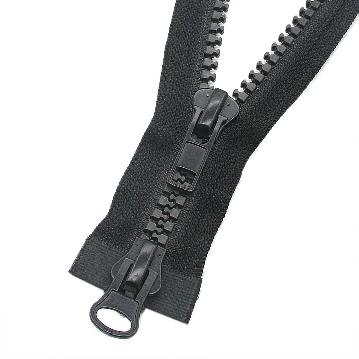 Leekayer #10 28 Inch Zippers for Sewing - Heavy Duty Plastic Separating Zippers for Coat, Jacket & More (28" / 71.12 cm) Bulk