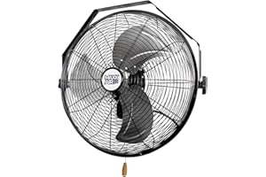 Maxx Air Wall Mount Fan | 18" Commercial Grade Fan for, Garages, Shop, Barns and Patios for Indoor Use | Easy Operation and Powerful 1,450 CFM | Residential Wall Mount