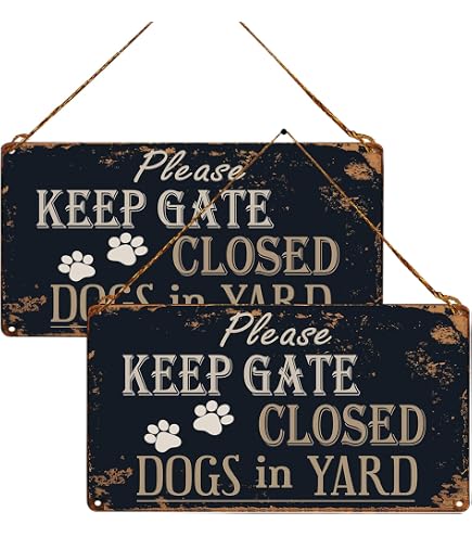 LASMINE „Keep Gate Closed“ Wandschild – Vintage Metallschild 20,3 X 30,5 Cm, Für Garten, Hof & Indoor