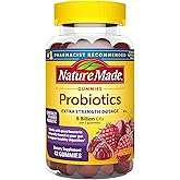 Nature Made Probiotics Extra Strength Dosage, Probiotics for Women and Men 8 Billion CFU per 2 Gummies, 42 Probiotic Gummies, 21 Day Supply