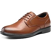 HEEZ Mens Oxford Shoes, Split Leather Dress Shoes for Men with Round Teo, Classic Lace Up Formal Shoes