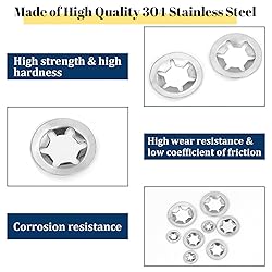 Vifmy 530PCS Internal Tooth Star Lock Washers, M3