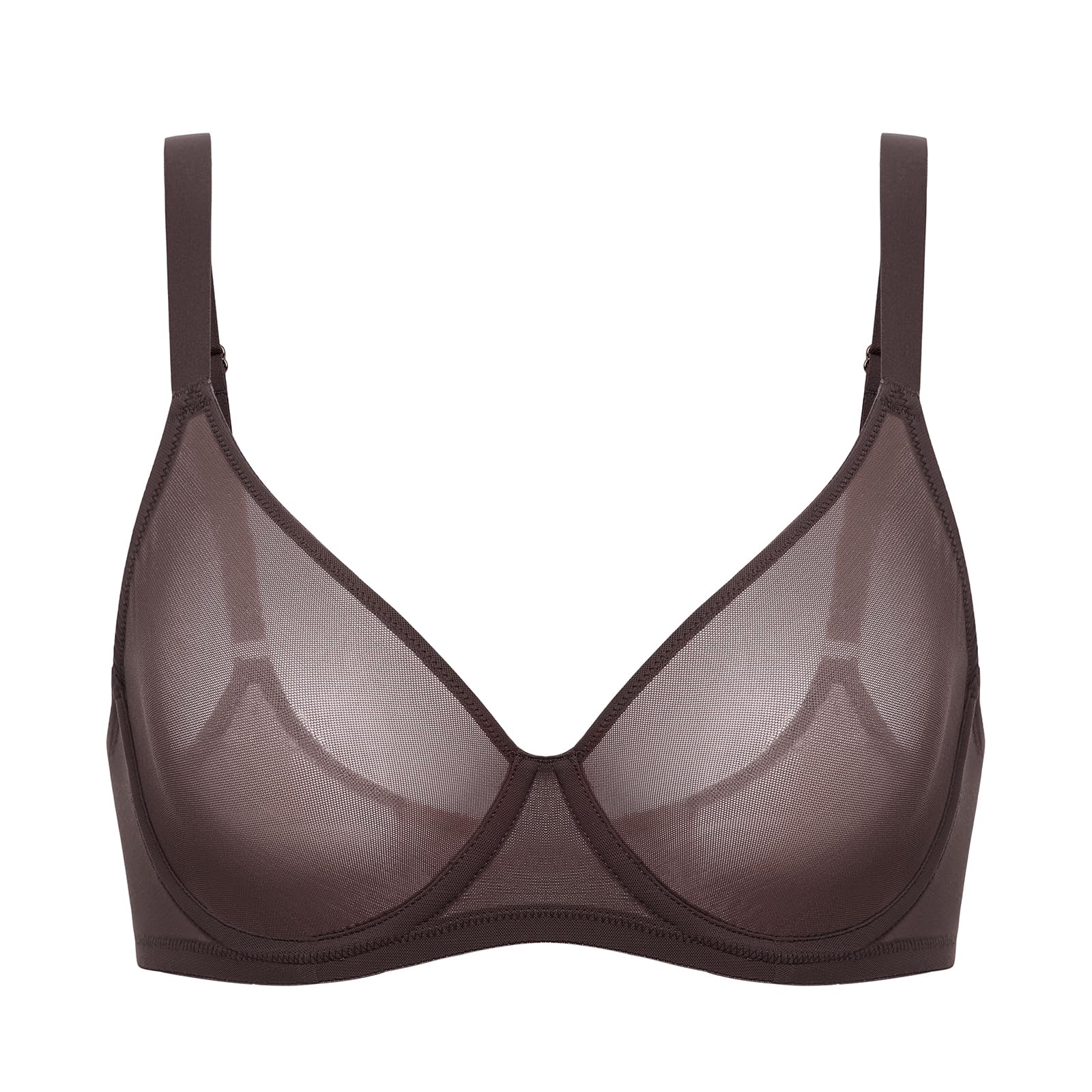 DELIMIRA Women's Cosnufy Sheer Mesh Bra Full
