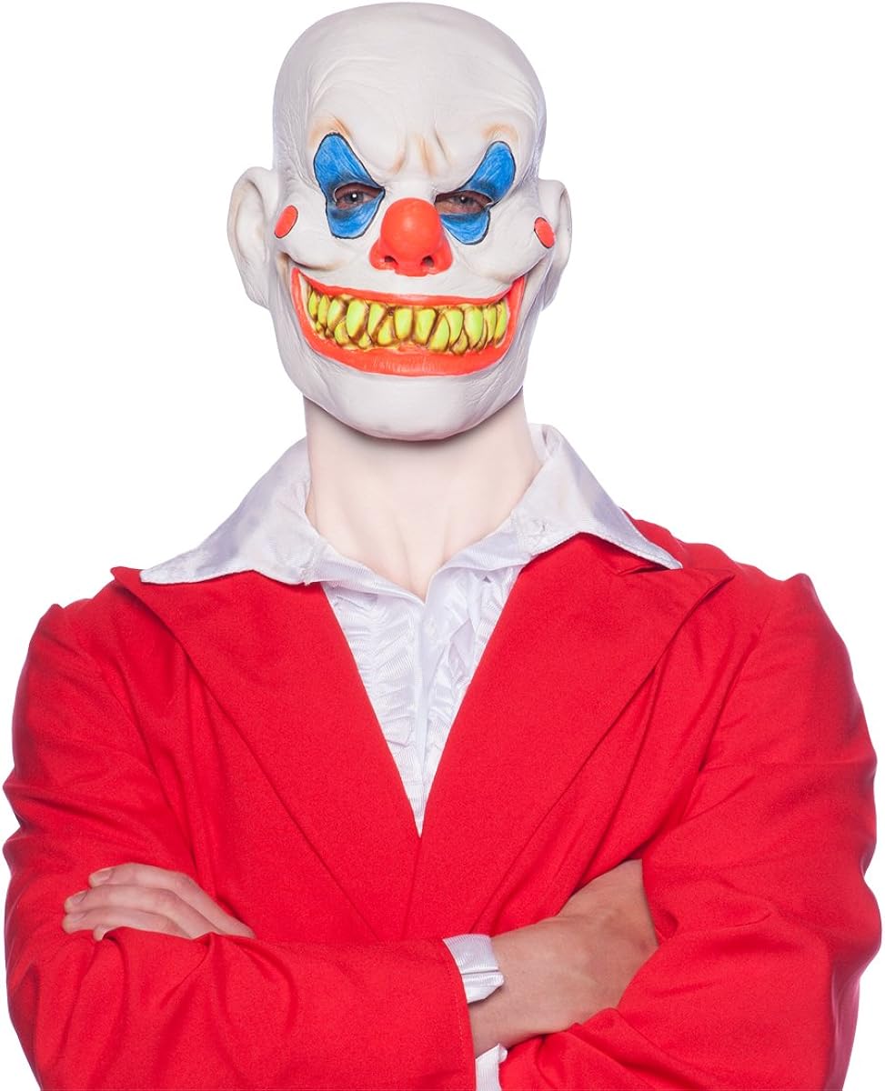 Folat - Creepy Clown Mask Latex, Multi-colored, Costumes