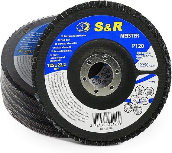 10 Dischi A Ventaglio, 125 Mm, Grana 80, Marrone, Qualità Professionale, Per Metallo E Legno, Per Smerigliatrice Angolare, Dischi Lamellari, Dischi Abrasivi, Mole Abrasive, Levigatrici - Foto 7