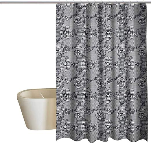 Amazon Com Genhequnan Dark Grey Cool Shower Curtain Rustic Black