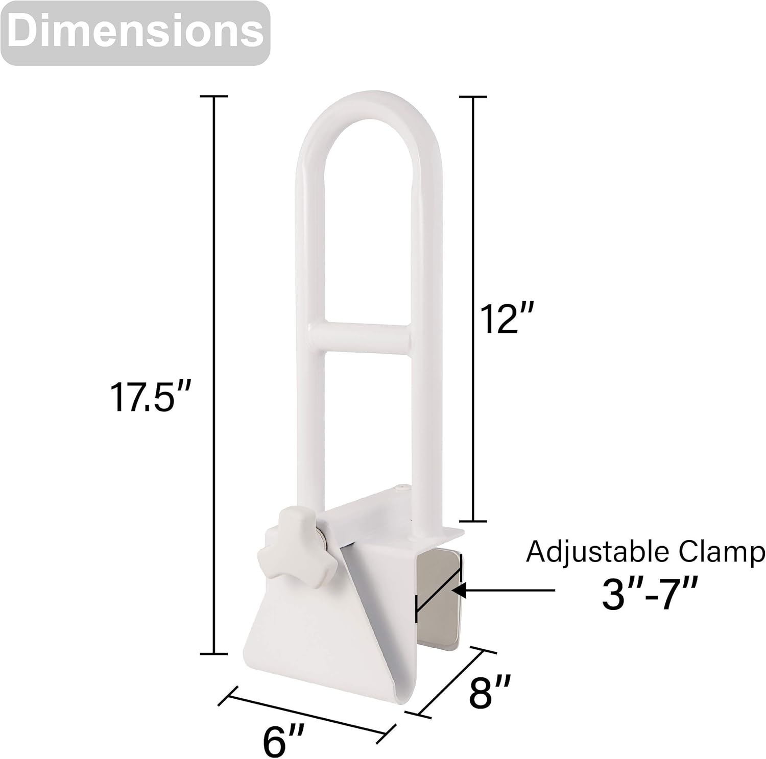 Vaunn Medical Bathtub Safety Rail Grab Bar and Shower Chair with Arms and Back Bundle: Health & Personal Care