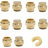 10piece EFIELD 1/2 Inch Plug End Cap Push-Fit Fitting | Connect Pex, Copper, CPVC With Disconnect Clip-PF143(10)