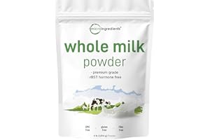 Micro Ingredients Whole Milk Powder, 4 lb | Pasture-Raised, rBST-Free | Pure & Rich in Protein | Ideal for Baking & Everyday Use | Non-GMO, Gluten-Free, Premium Grade