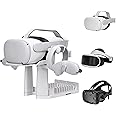 Wabracket 5 in 1 VR Stand,Wall Mount/Desk Bracket Kit for Oculus Quest 2/RIFT/GO/PS VR/HTC Vive,Headset and Controller Holder,Cable Management（White