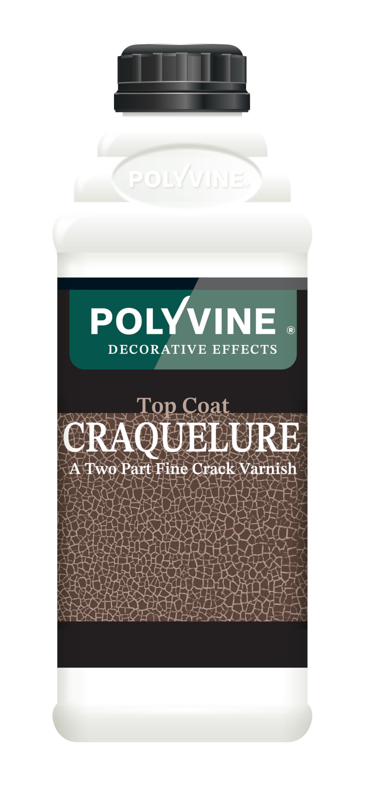 Polyvine Coat Craquelure System – Top Coat & Base Coat Fine Line Crackle Varnish – Distressed Craquelure Decorative Elements - Crackle Effect Varnish for Pottery, Furniture & Crafts