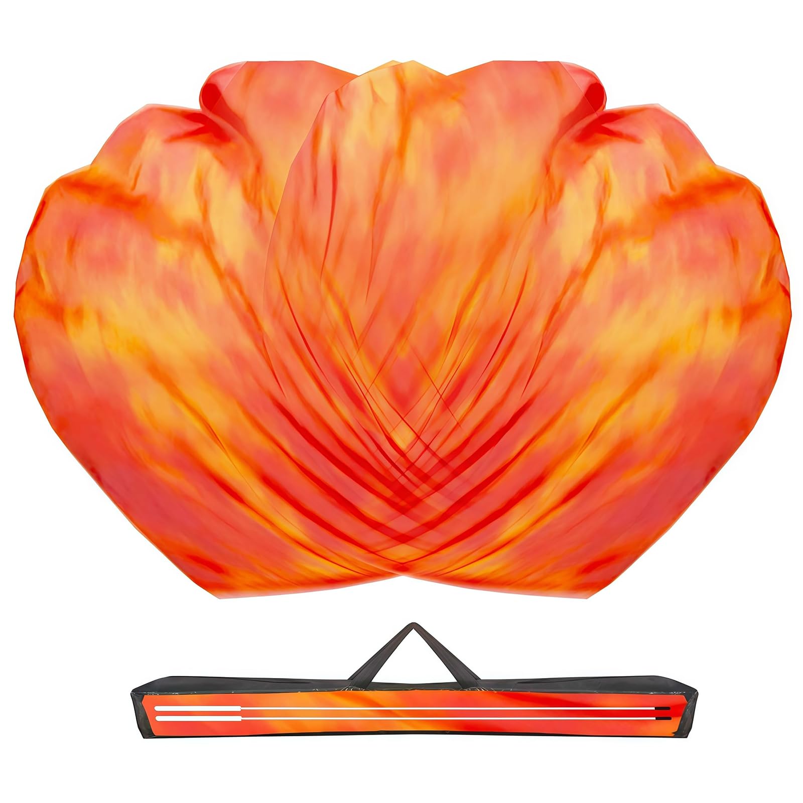 Baisdan 55" * 55" Worship Flags for Dance Church, Praise Dance Flags, Consuming Fire Flag with Flexible Rods & Carrying Bag Orange-Red