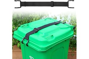 QUFA Metal Non-Slip Double Claw Trash Can Lid Lock, Adjustable Animal-Proof & Windproof Garbage Can Lock, Universal Fit for 28-96 Gallon Outdoor Bins (1)