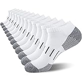 Heatuff Mens Athletic Ankle Socks Moisture Wicking Cushion Running Low Cut Sock 6 Pack
