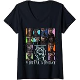 Women's Mortal Kombat 2 Character Squares V-Neck T-Shirt