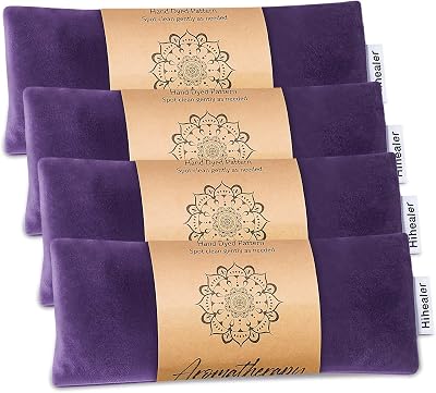 Hihealer Eye Pillow Lavender Aromatherapy 4 Pack Velvet Eye Mask Purple