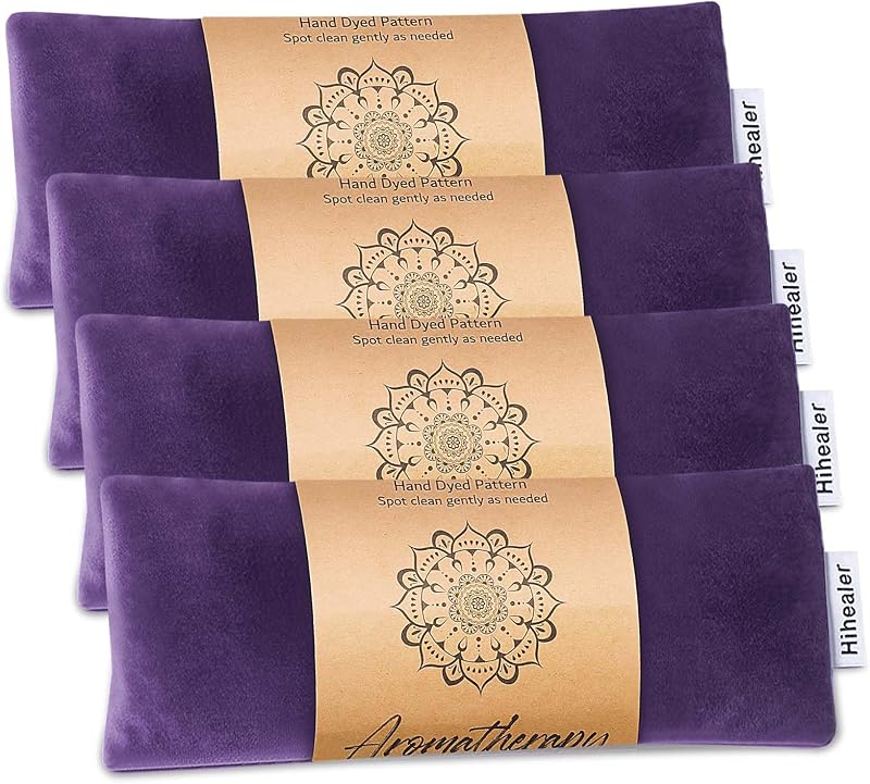 Hihealer Eye Pillow Lavender Aromatherapy 4 Pack Velvet Eye Mask Purple