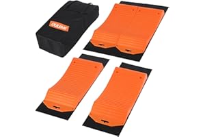 OULEME Tire Saver Ramps, 4 Pack with Anti-Slip Pads and Carry Bag, Tire Protector Ramps, Prevent Flat Spots Caused by Long Parking Storage for Luxury Sports Car RV Camper Motorhome Travel Trailer