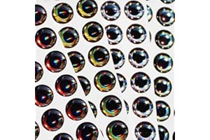 Tigofly 160 pcs/lot 4 Colors 10mm 3/8" 4D Sticky Fishing Lure Eyes Realistic DIY Jigs Crafts for Hooks Baits Fly Tying Materi