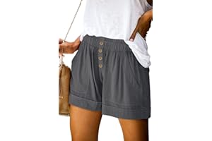 KISSMODA Womens Summer Shorts Leopard/Camo/Solid/Floral Print Elastic Waist Pocketed Casual Pants