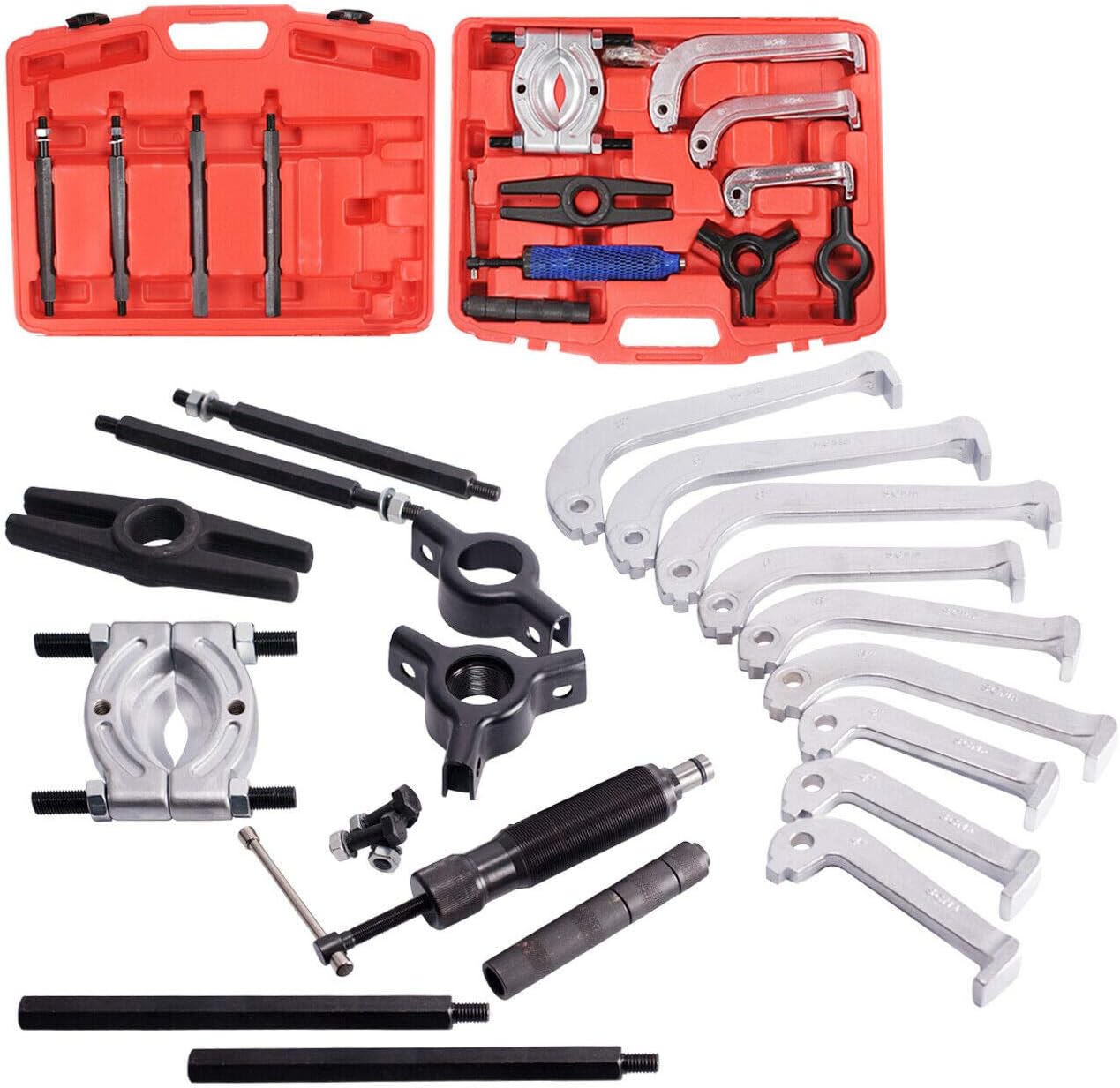 9TRADING 10 Ton Hydraulic Gear Puller and Bearing Jaw Separator Set Professional Kit