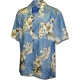 Pacific Legend Plumeria Hibiscus-Hawaiian Shirts-AMAZON3162BLUEL