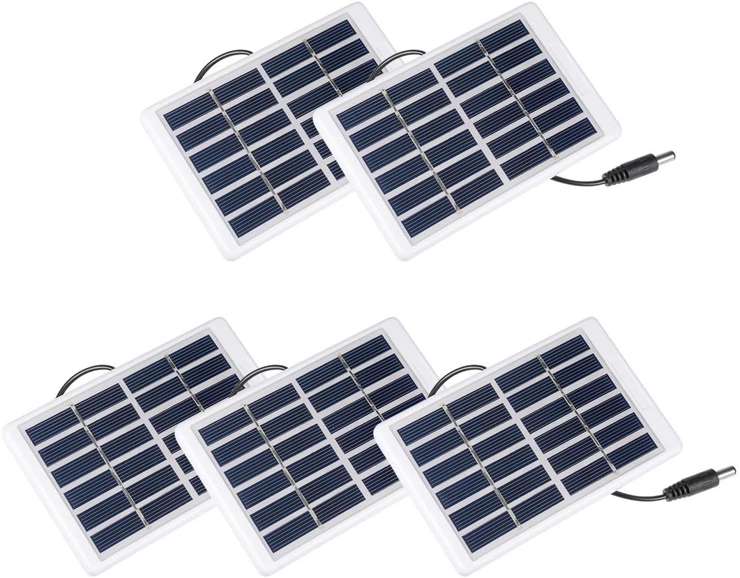 uxcell 5Pcs 1.2W 6V Small Solar Panel Module DIY Polysilicon for Phone Toys Charger with 3Meter Wire