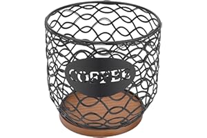 Coffee Pod Holder, Capsule Storage With Holds 35 Capsules Space Saving Design Sturdy Wood Metal Base For Kitchen Office Use