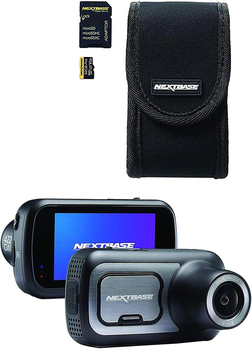 Nextbase 422GW Dash Cam 2.5" HD 1440p Touch Screen Bundle Kit (Carry Case and 32GB U3 MicroSD Card Included)