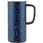 Ello Campy 18oz Stainless Steel Travel Mug with Handle and Leak Proof Lid | Vacuum Insulated Coffee Cup for Hot or Cold Drinks | Reusable, BPA Free | Gift for Coffee Lovers, Navy