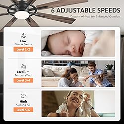 VONLUCE Ceiling Fans with Lights, 60 Inch Ceiling