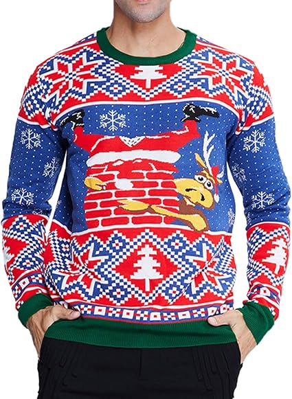 Amazon Raisevern ユニセックス アグリークリスマスセーター クリスマスホリデーパーティー ニットプルオーバー Us サイズ X Large セーター 通販
