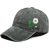 yolrdiw Summer Hand Embroidered Floral Baseball Cap Cotton Flower Hat Gifts for Women Girl