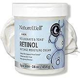 NATURE WELL Clinical Rejuvenate & Tone Retinol Intense Moisture Cream for Face, Body, & Hands, Anti-Aging, Targets Discoloration, Wrinkles, Sun Damage, Crepey, & Sagging Skin, 16 Oz