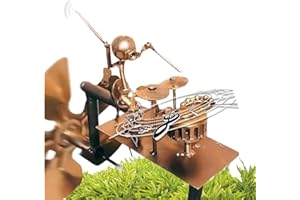 GENERIC Drummer Wind Sculptures & Spinners, Handmade Metal Rock Band Windmill - Creative Kinetic Sculpture, Musician Figurine Wind Mill for Garden Yard Lawn Patio, Unique Gift for Music Lover (Drummer)