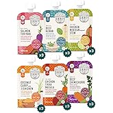 Serenity Kids 7+ Months World Explorers Baby Food Pouches - 3.5 oz, Pack of 18-40% DV Protein 5g Baby Protein Pouches - BPA-Free- Organic Veggies - Variety Pack