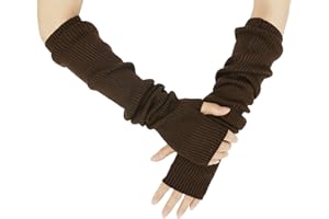 Farlenoyar Warm Cashmere Long Arm Gloves for Women Cozy Winter Fingerless Gloves Soft Arm Warmers,Great Holiday Gift