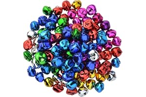 100pcs Jingle Bells, Marrywindix 1 Inch Craft Bells Bulk DIY Bells for Christmas, Party, Festival Decoration and Home Decoration