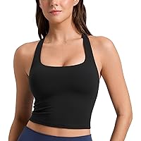 CRZ YOGA Butterluxe Square Neck Crop Tank Tops For Women