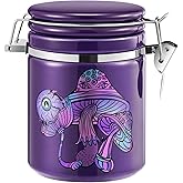 Smell Proof Container (500ml - 1 Oz), Mushroom Stash Jar Airtight Container -Separate Space for Humidity Pack, Smell Proof Jar Stash Container Cute Storage Box Case, Clay Odor Proof Container, Purple