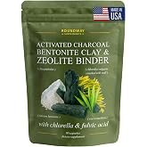 Roundway Supplements Zeolite Binder for Cleanse &amp; Detox Protocols with Activated Charcoal, Bentonite Clay, Chlorella &amp; Fulvic Acid. Advanced Full Spectrum Binder | 90 Capsules | Made in The USA
