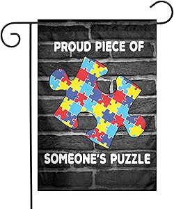 Jpnvxie Autism Awareness Garden Flag 12 x 18 Proud Piece of Someone's Puzzle Autism Awareness-1 Support Motivational Flags for House Lawn Garden Decor Double Sided