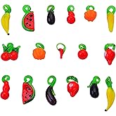 KitBeads 50Pcs Mixed Fruits/Vegetables Lampwork Glass Bead Charms Handmade Glass Beads for Bracelet Necklace Jewelry Making
