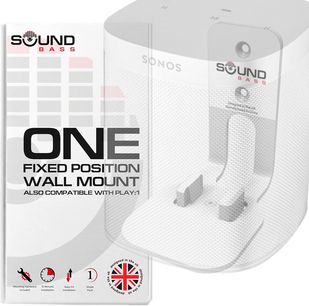 Sound bass Wall Mount Bracket for Sonos ONE Gen 2 PLAY1 White
